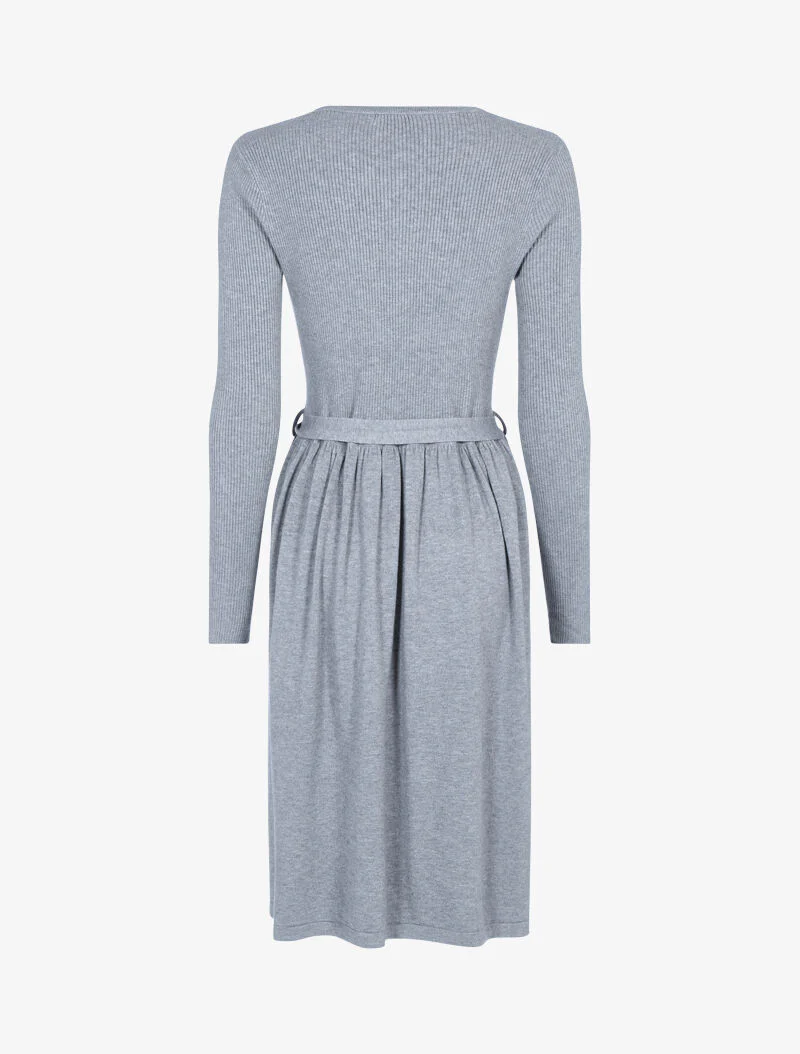 Trui-jurk met knoopsluiting op de buste - grijs - Image 3