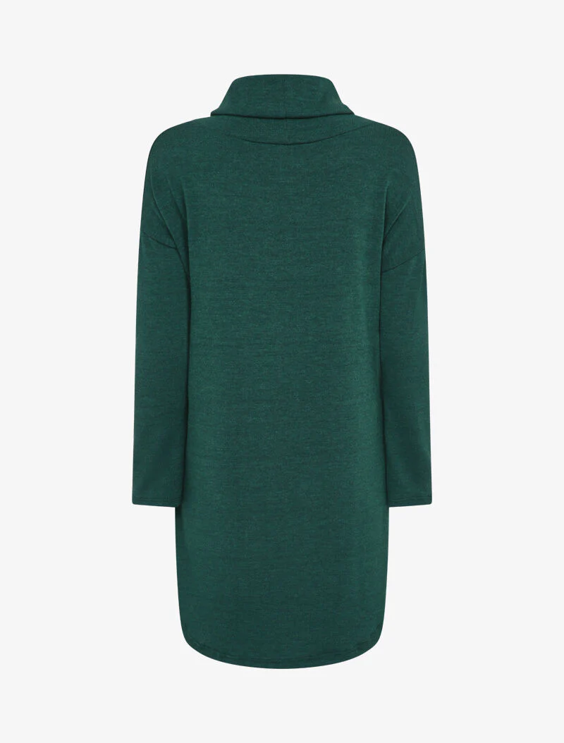 Trui jurk met losse col - Dennengroen - Image 2