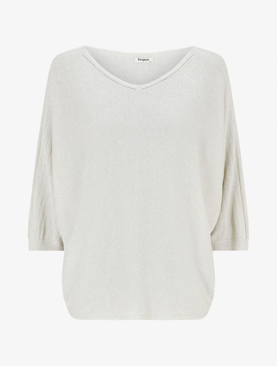 Trui met vleermuismouwen - Beige