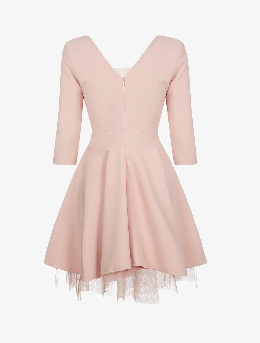 Tule schouderjurk - roze - Image 2