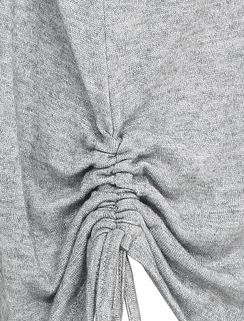 Effen tuniek met trekkoorden - Gemêleerd grijs - Image 3