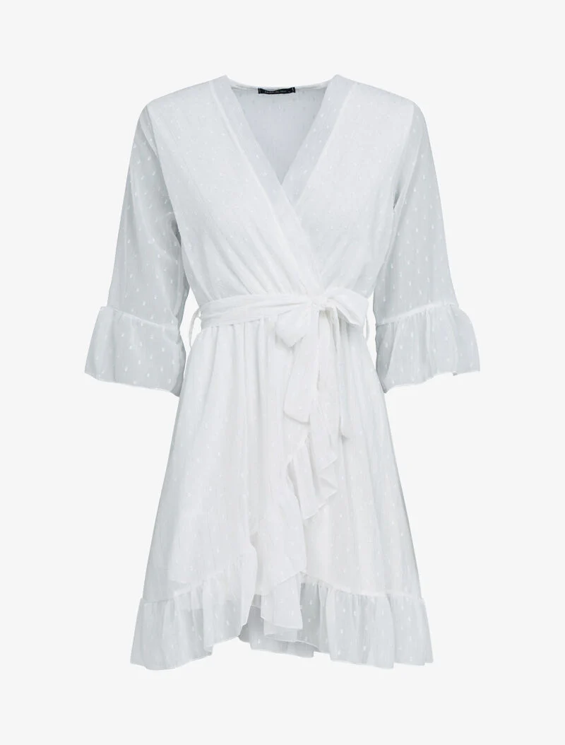 Tuniek met ruches en glinsterende details - wit
