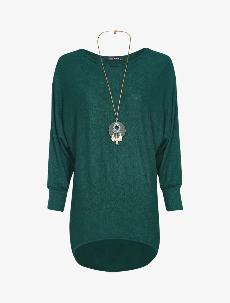 Vleermuismouwen tuniek - Groen - Image 2