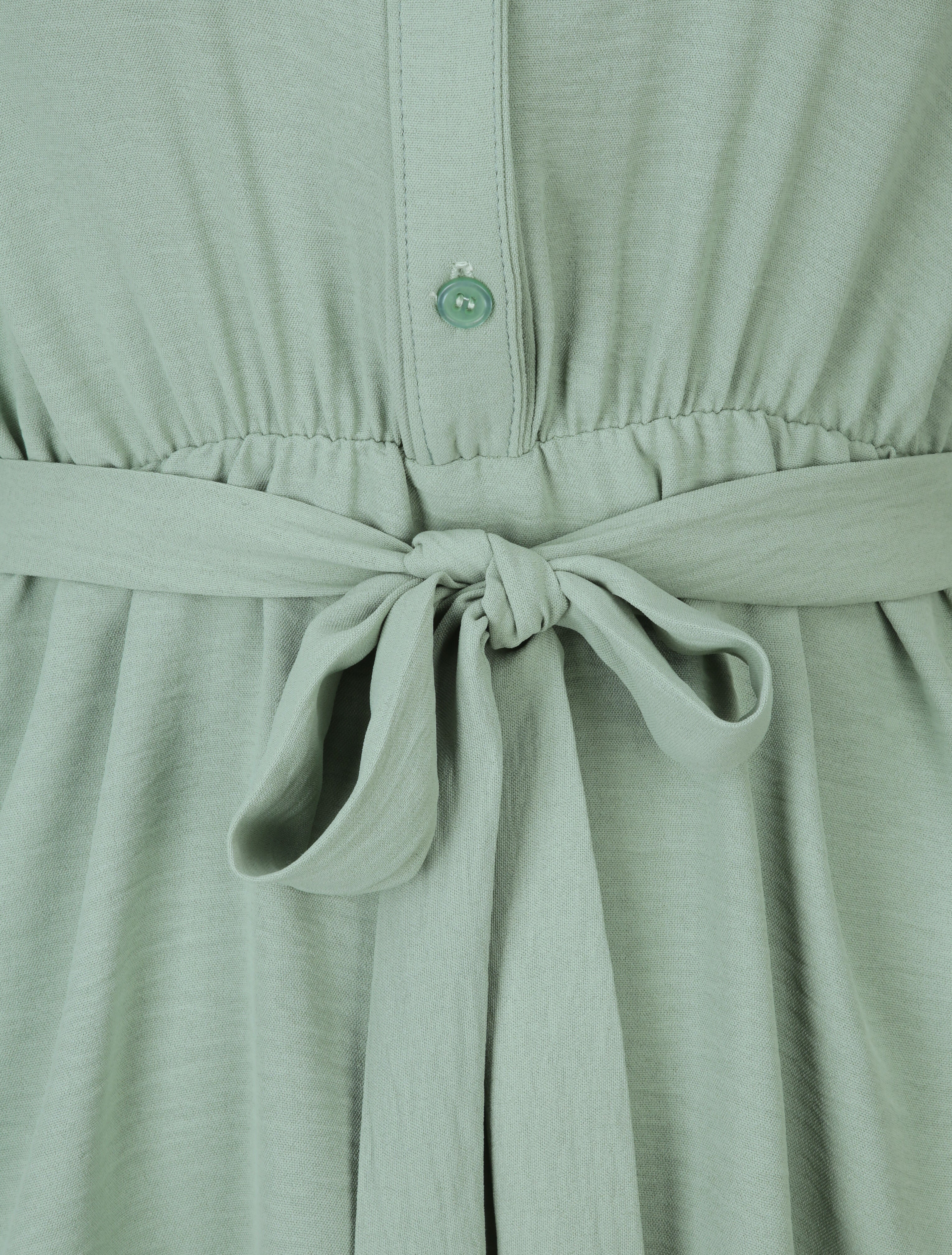 Tunisische kraag plooirok - Amandelgroen - Image 3