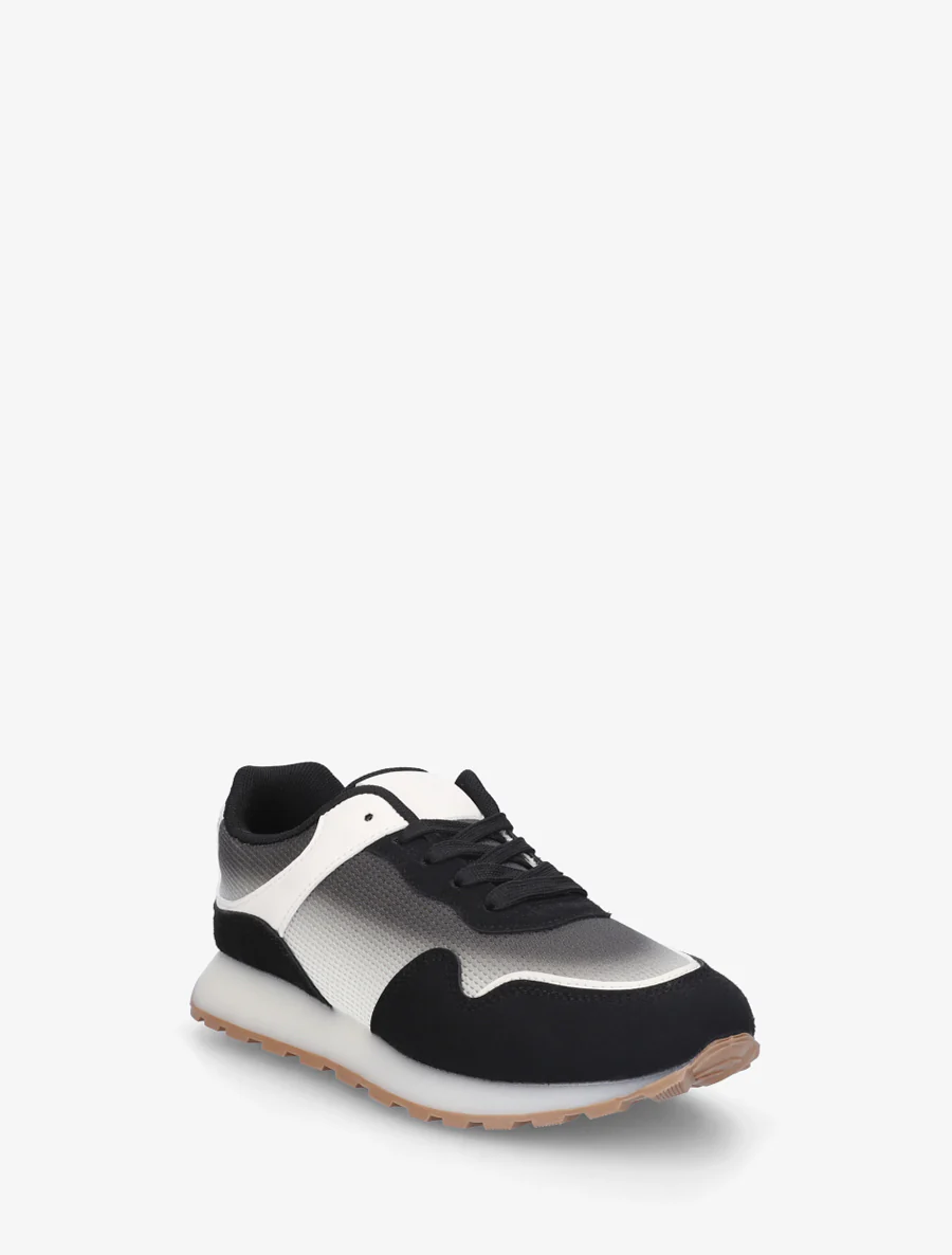Tweedelige sneakers met dikke zool - Zwart - Image 2
