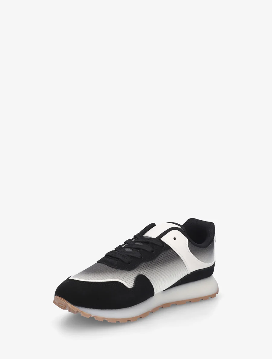Tweedelige sneakers met dikke zool - Zwart - Image 3