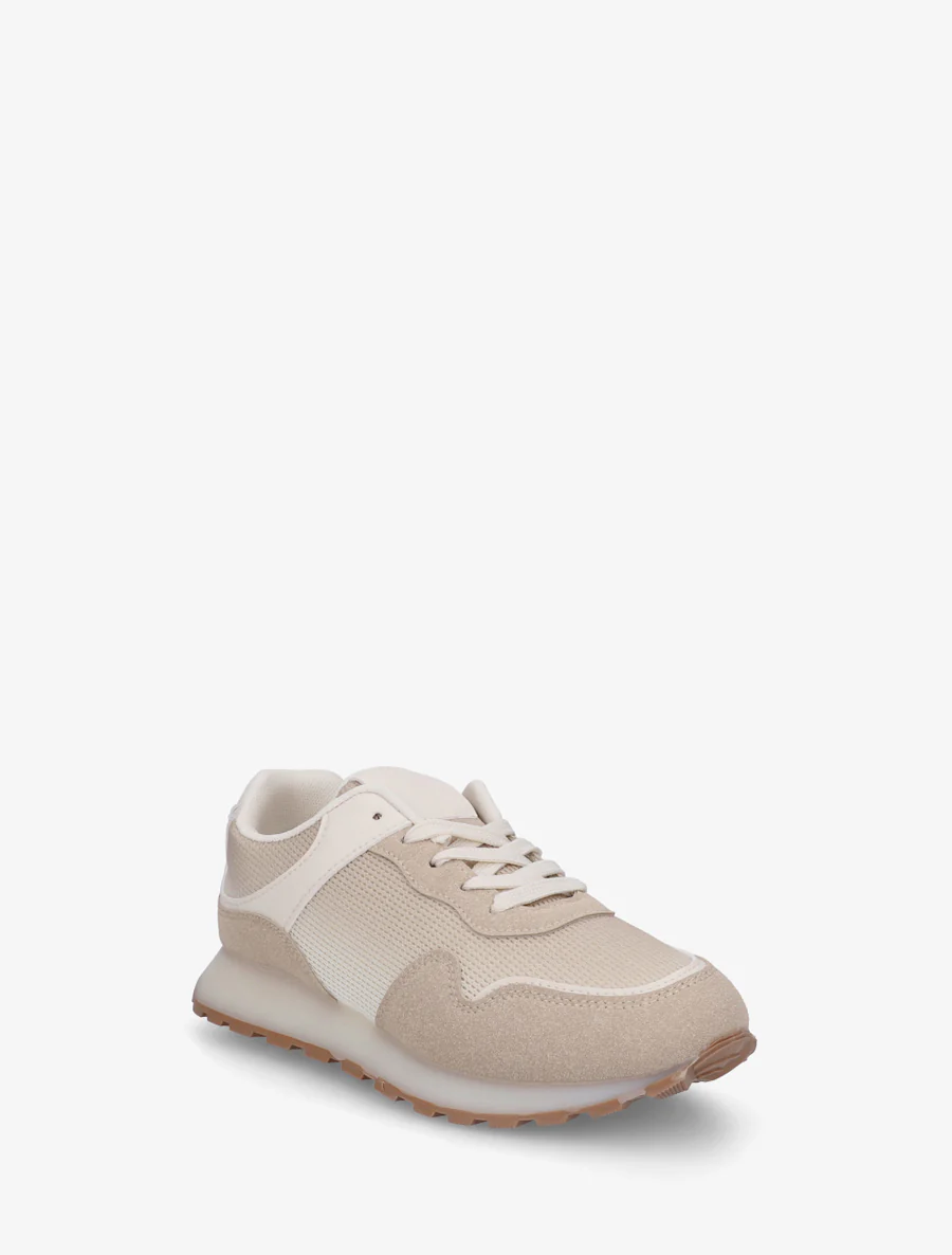 Tweedelige sneakers met dikke zool - Beige - Image 2