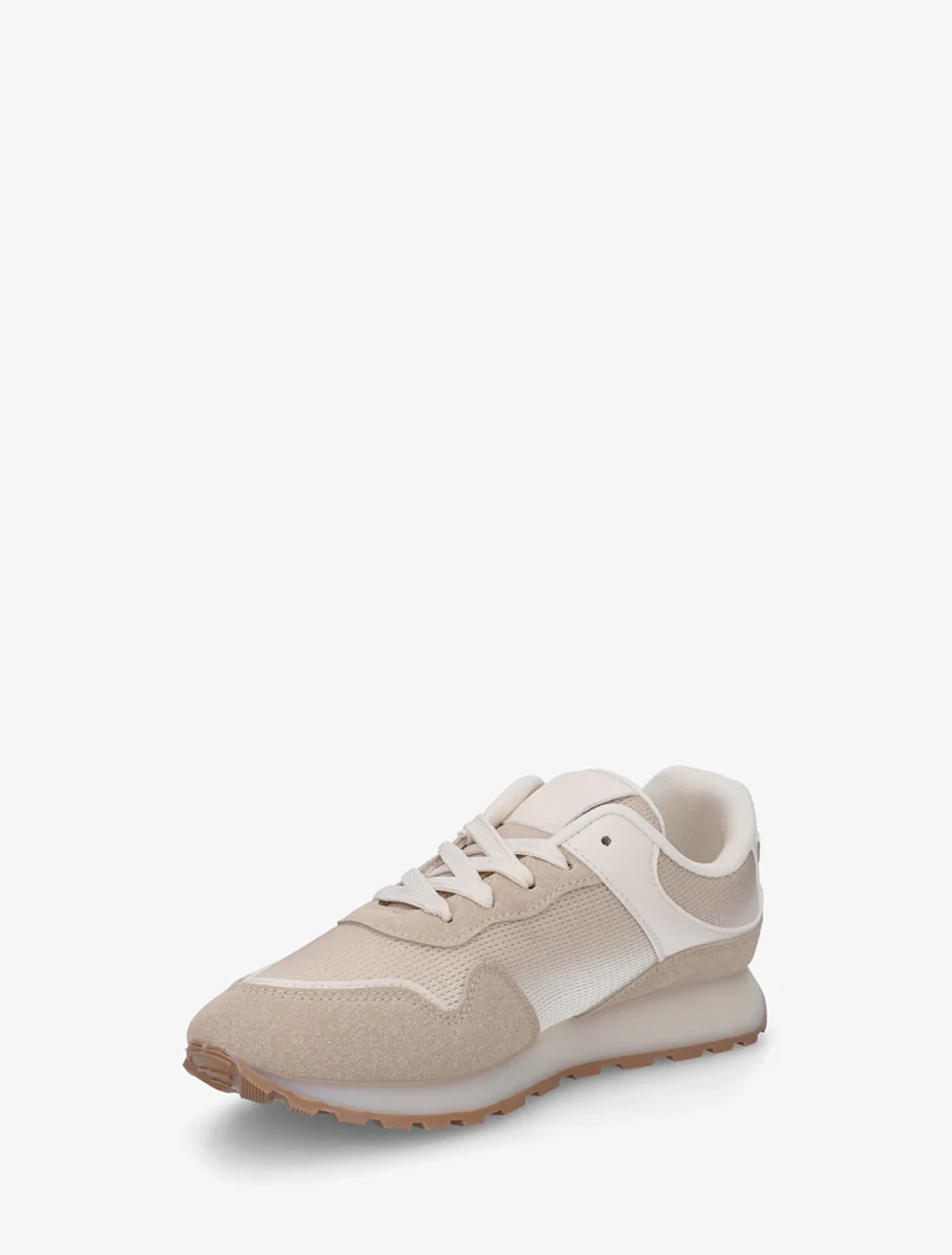 Tweedelige sneakers met dikke zool - Beige - Image 3