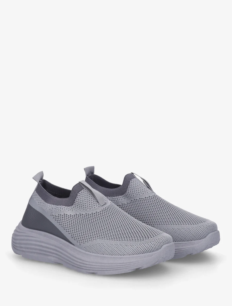 Tweekleurige instapsneakers - Grijs - Image 4