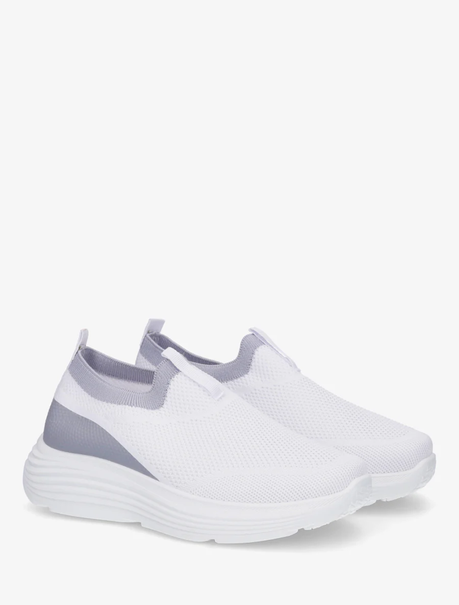 Tweekleurige instapsneakers - Wit - Image 4
