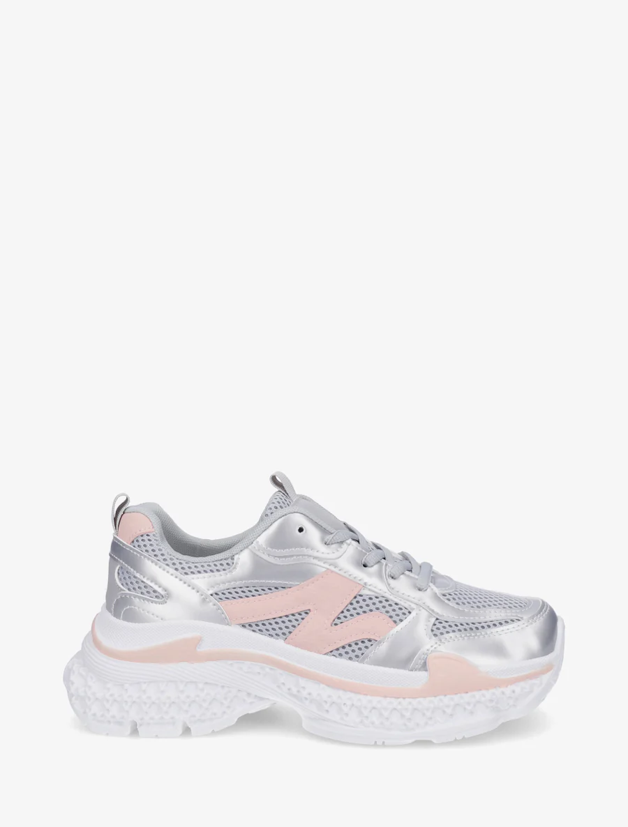 Tweekleurige sneakers met een gestructureerde zool - Geld