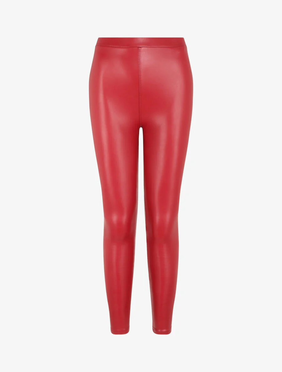 Ultradunne legging van imitatieleer - Rood