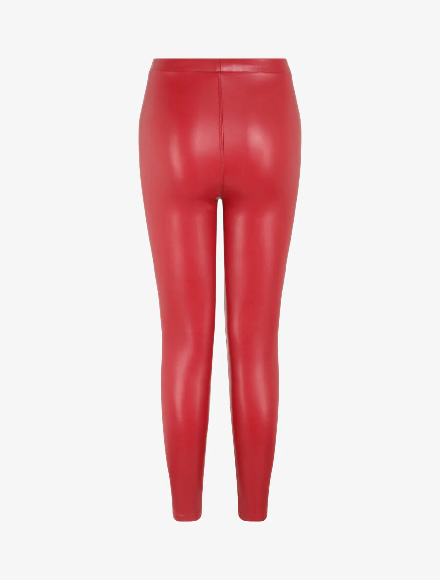 Ultradunne legging van imitatieleer - Rood - Image 2
