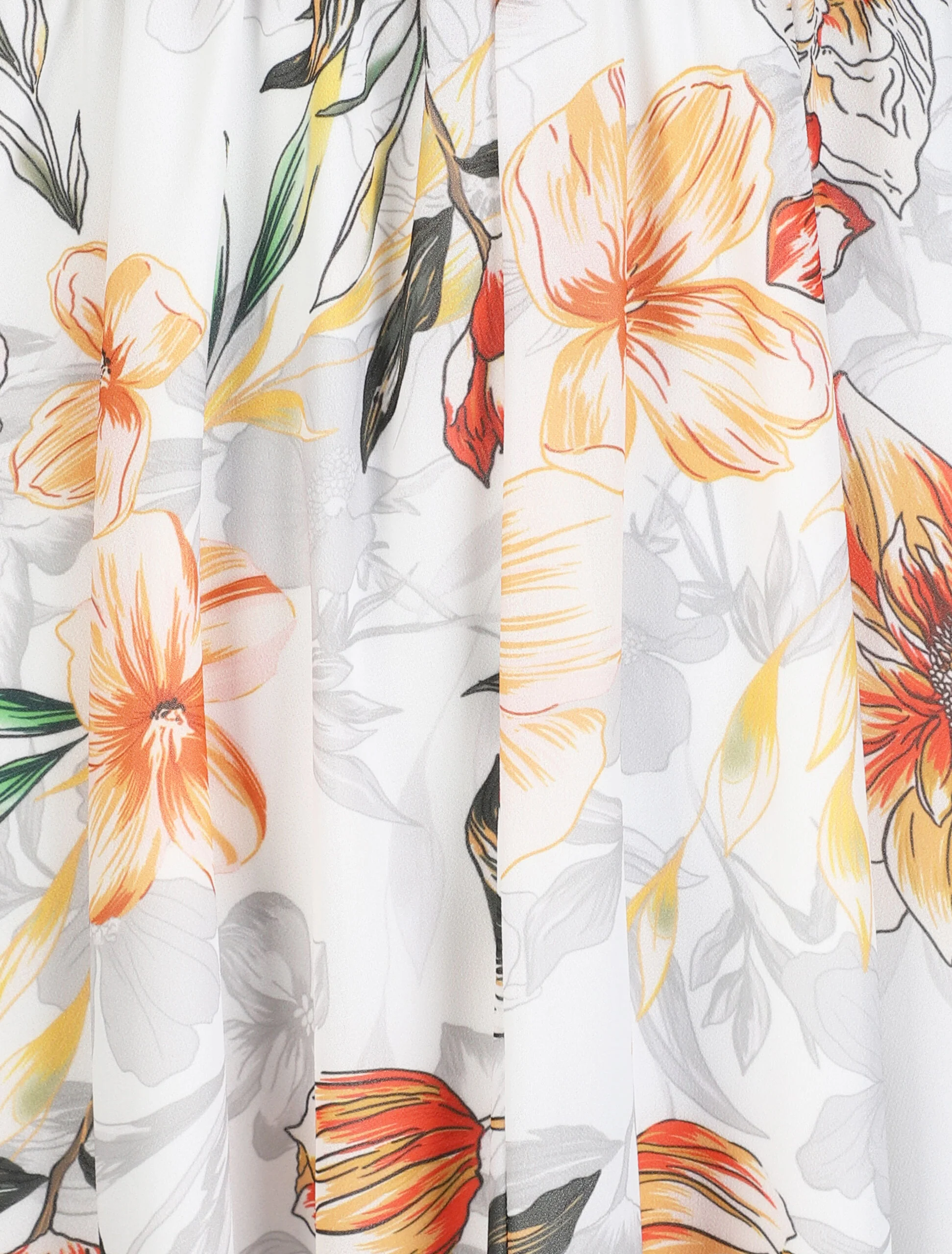 V-hals bloemenprint maxi jurk - Wit - Image 3