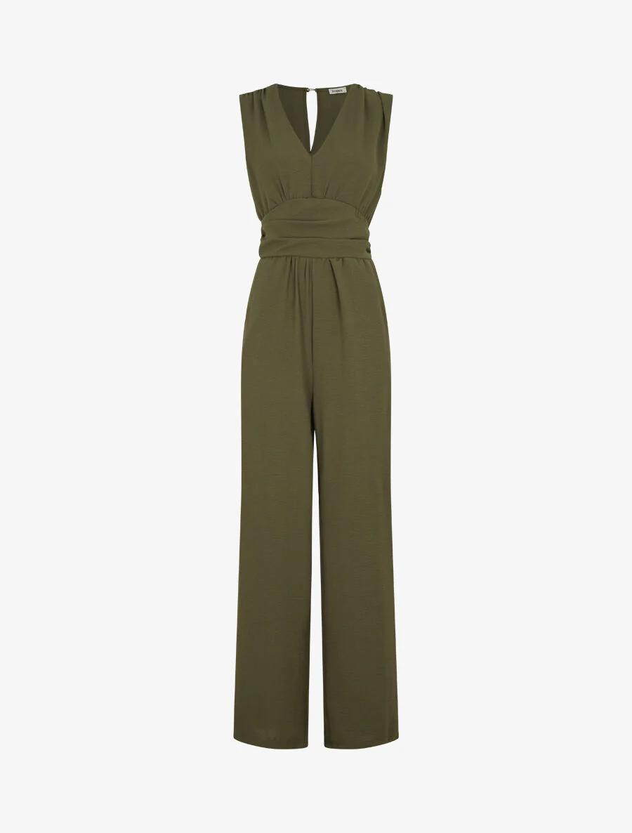 V-hals jumpsuit - Kakigroen