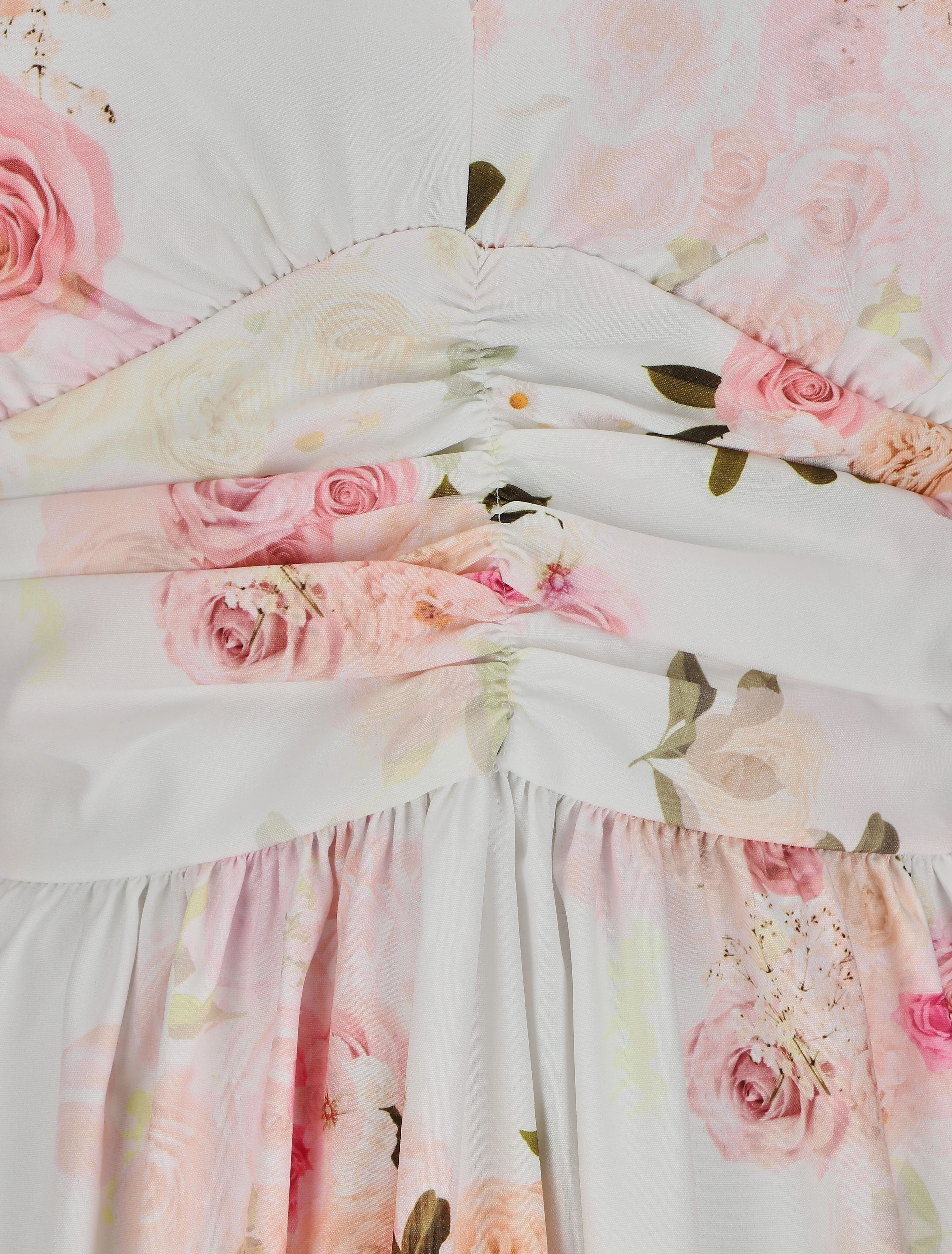 V-hals jurk met bloemenprint - wit - Image 3