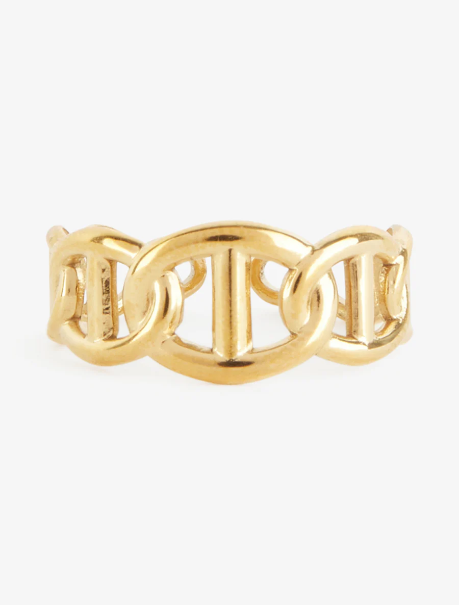 Verstelbare ring met ankerschakels - Goud - Image 3