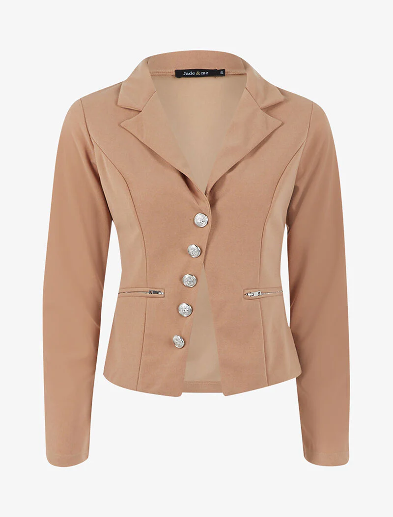 Jas met schuine sluiting - camel