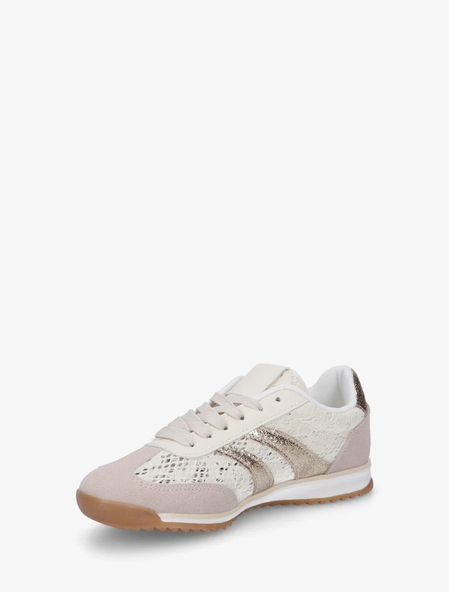 Veterschoenen met contrasterende strepen - Goud - Image 3