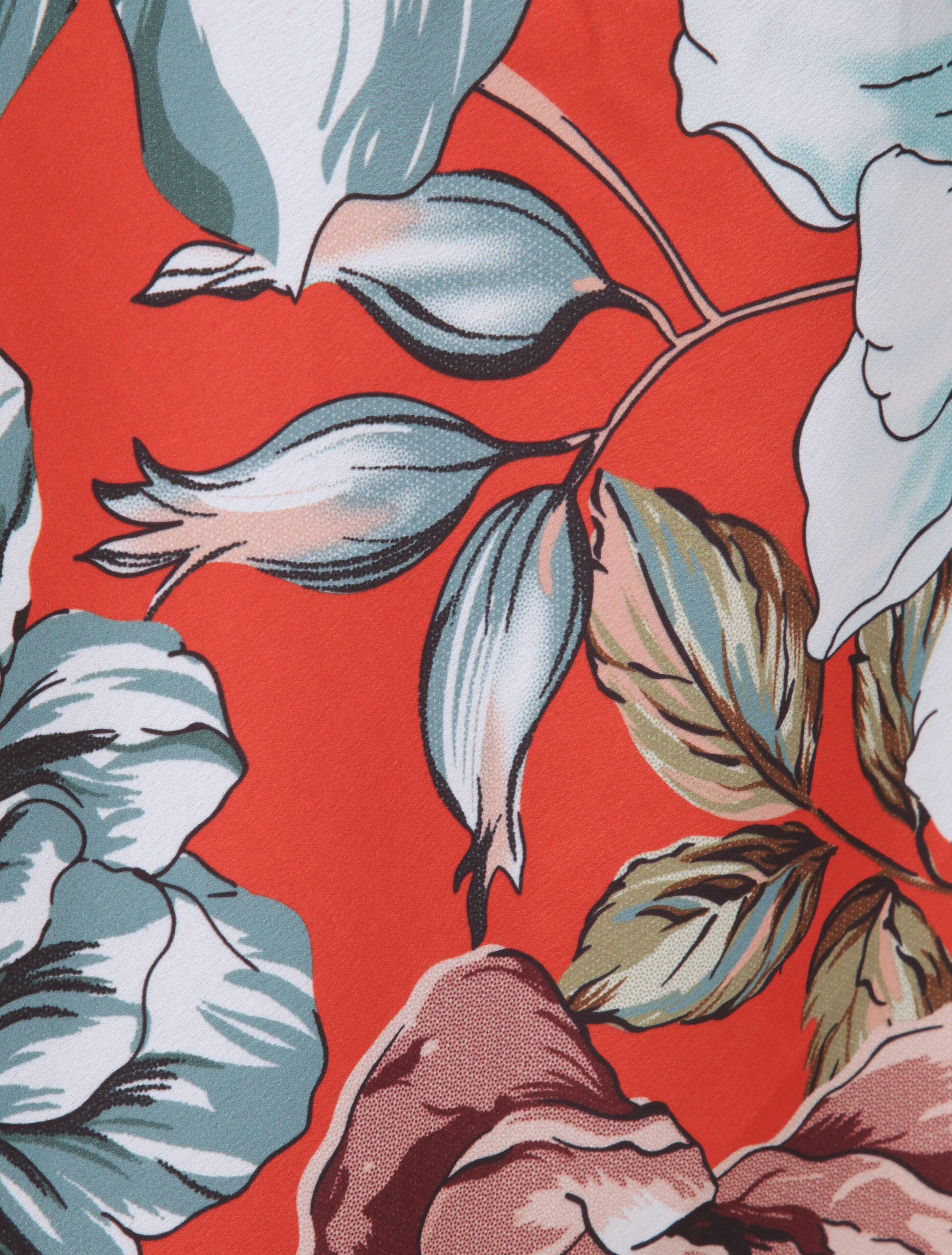 Vierkante tanktop met abstracte bloemenpatronen - Baksteenrood - Image 4