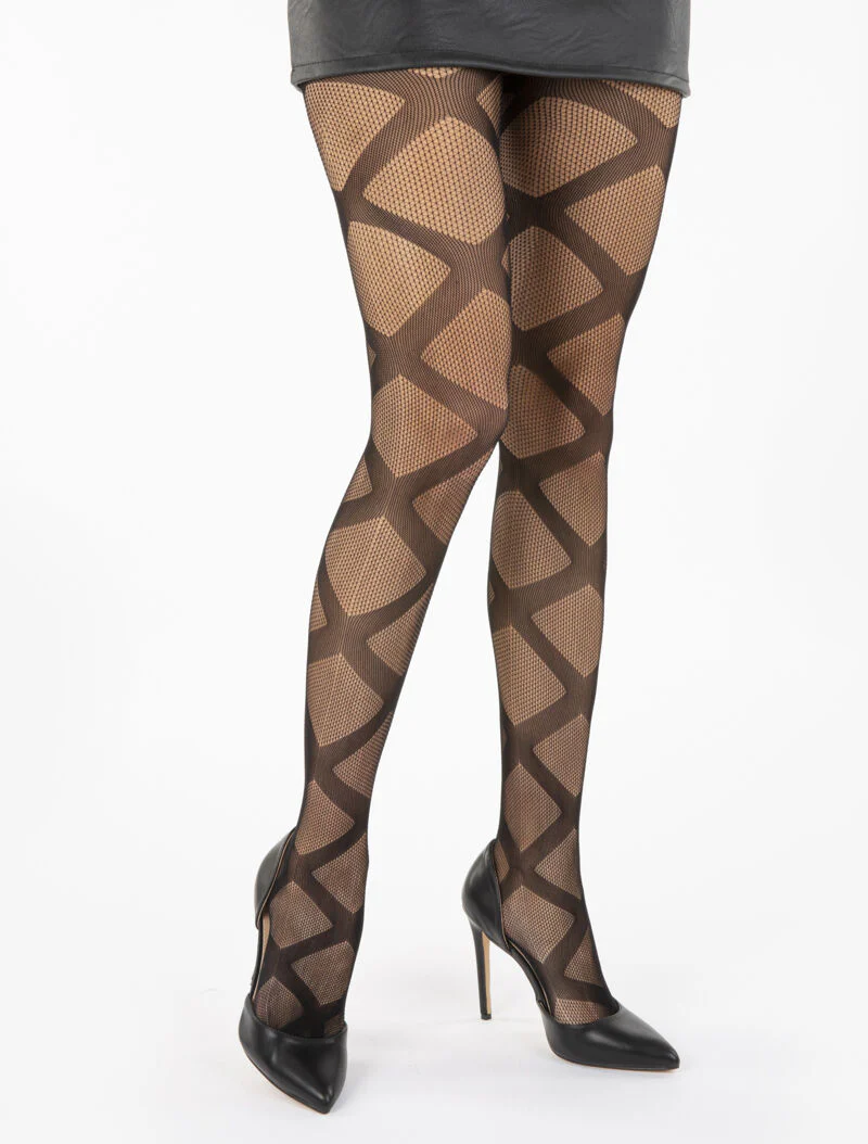 Netpanty's met kant-effect print - zwart