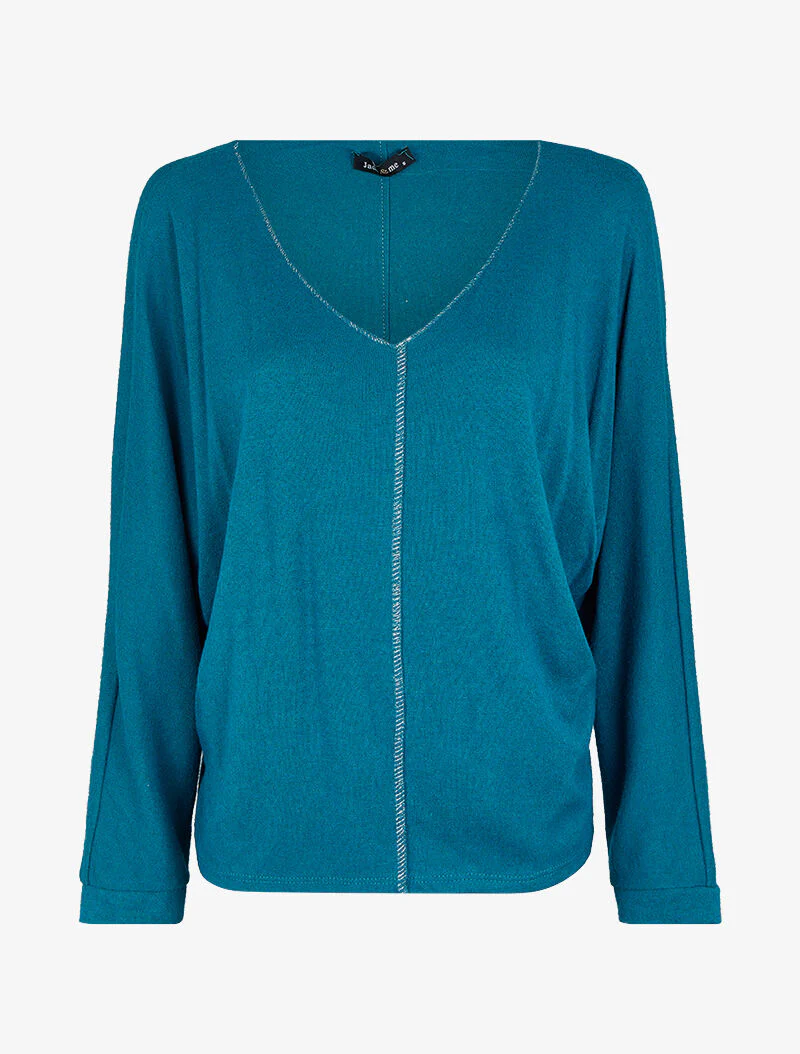 Vleermuistrui met iriserende details - Eendblauw