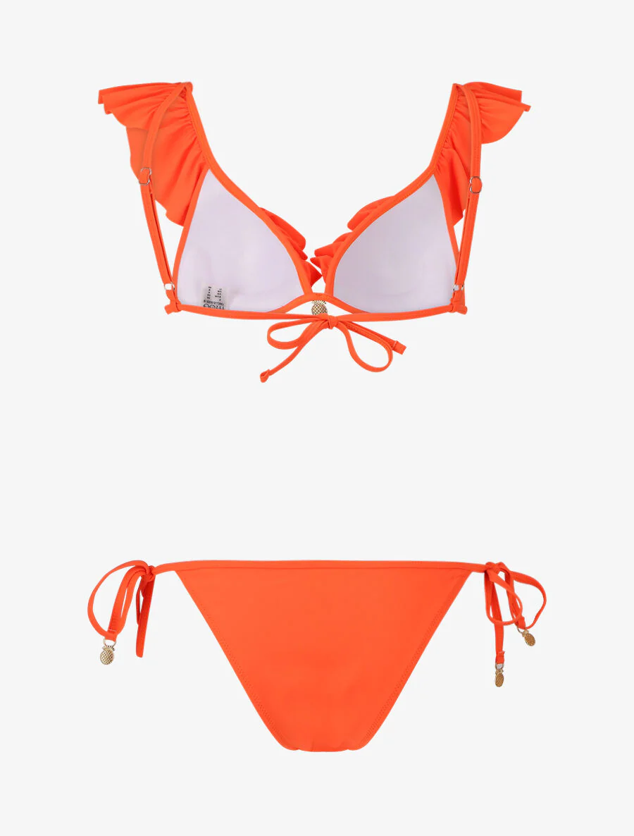 Vliegende bikini met juwelen ananas detail - oranje fluo - Image 3