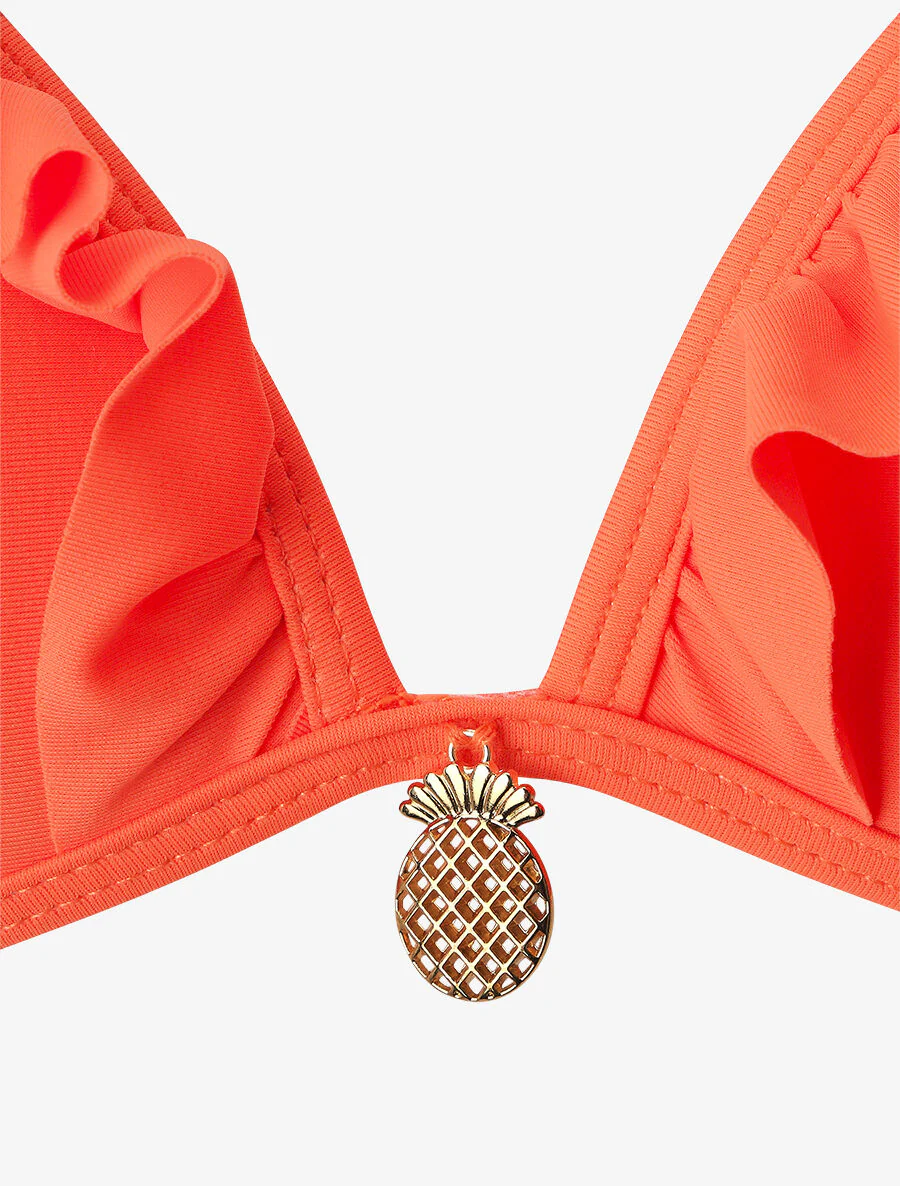 Vliegende bikini met juwelen ananas detail - oranje fluo - Image 4