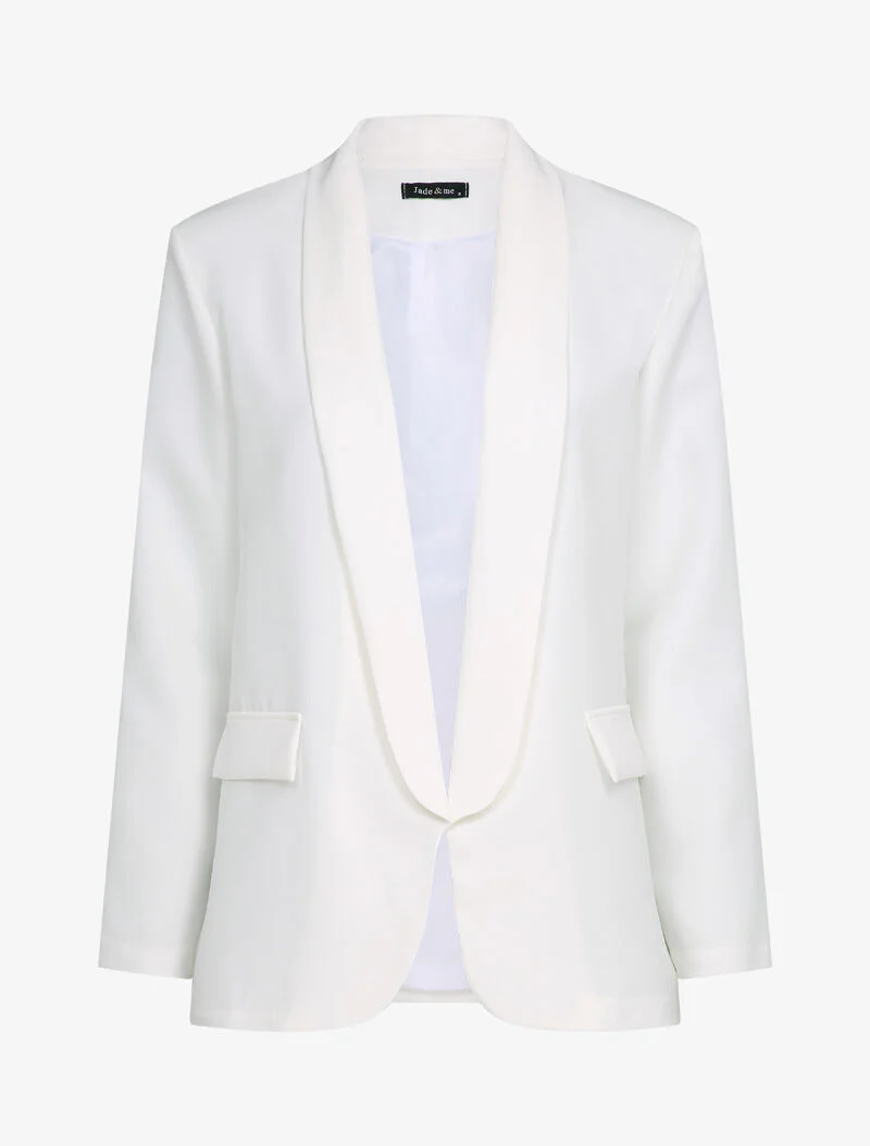 Vloeiende blazer met reverskraag - Wit