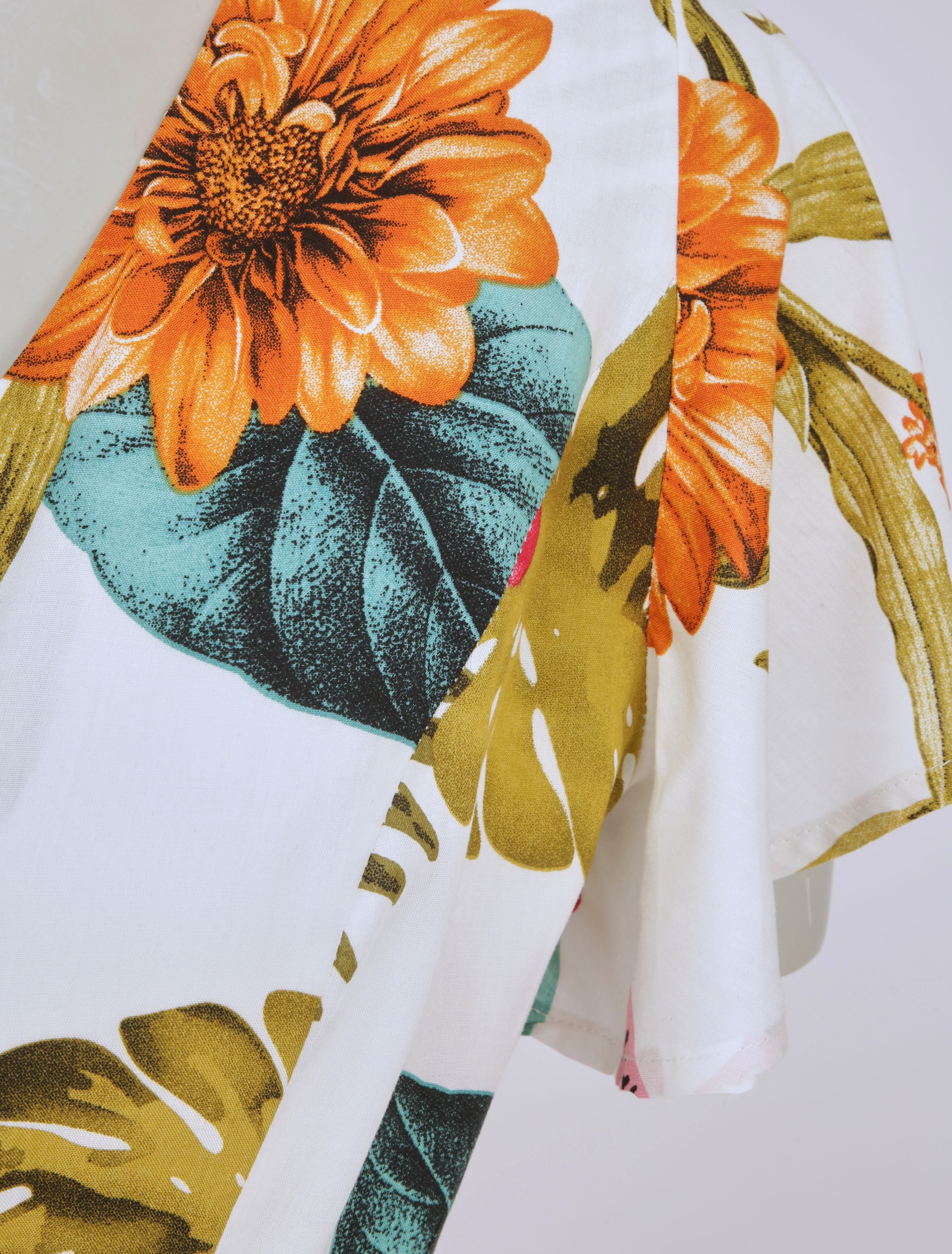 Vloeiende bloemenprint eilanden combinatie - Wit - Image 3