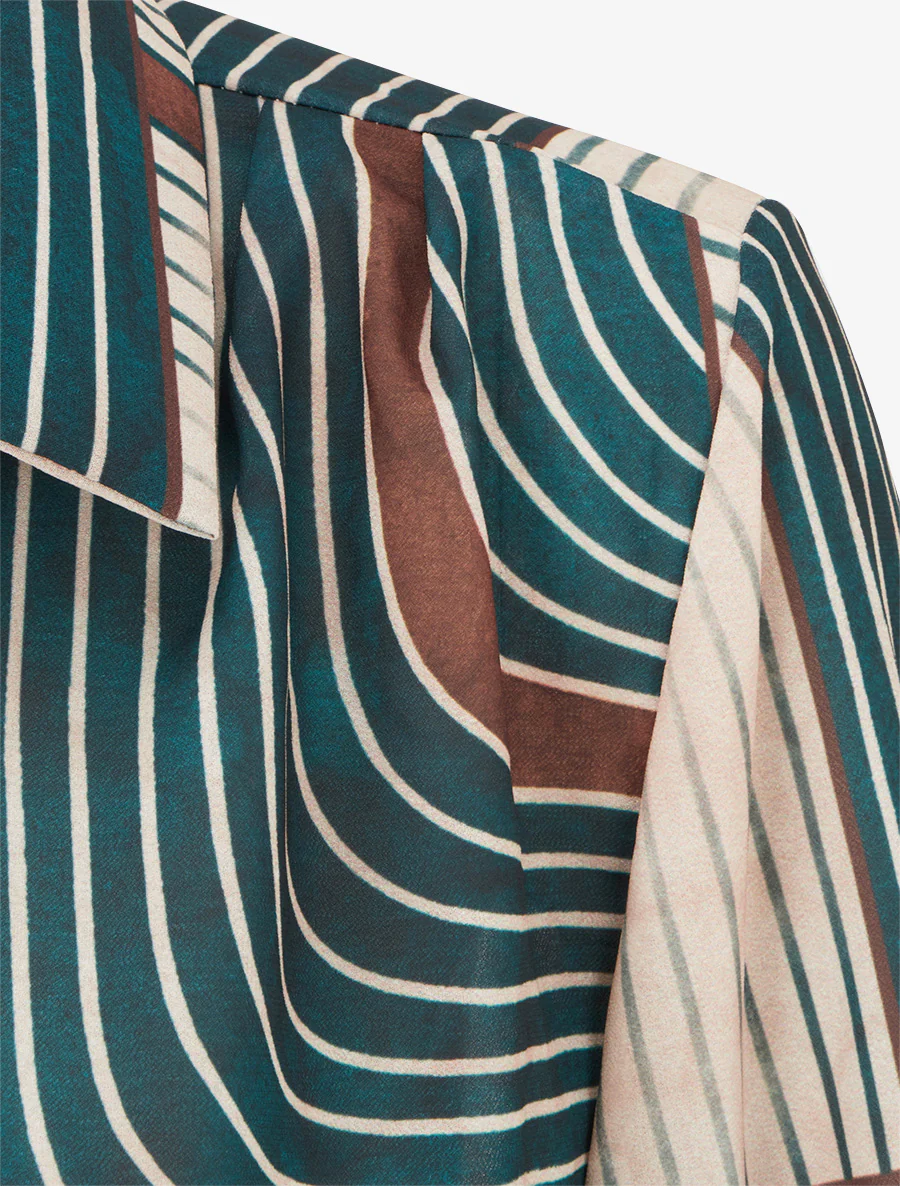 Vloeiende blouse met grafische print - Dennengroen - Image 4