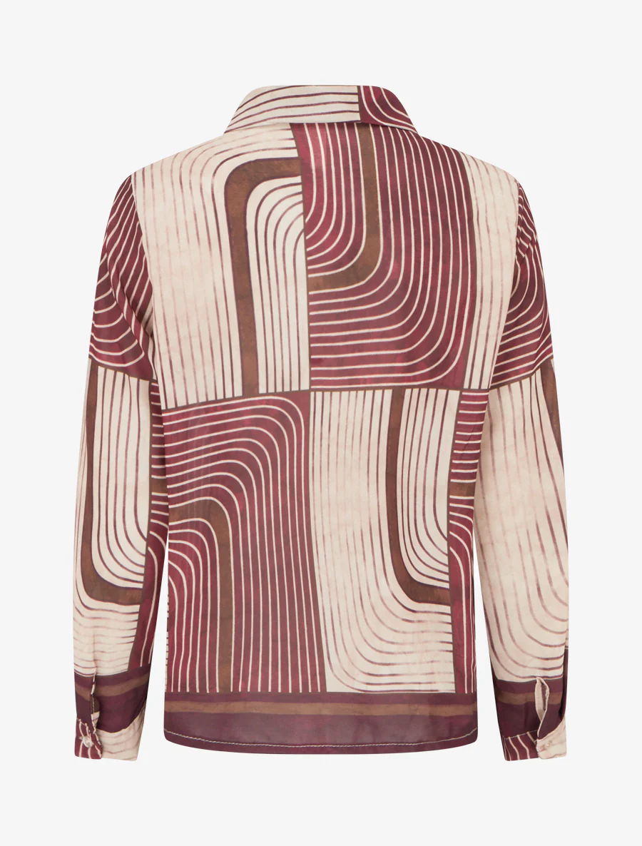 Vloeiende blouse met grafische print - Pruim - Image 2