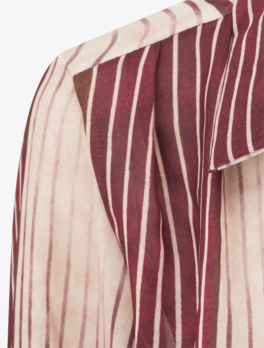 Vloeiende blouse met grafische print - Pruim - Image 3