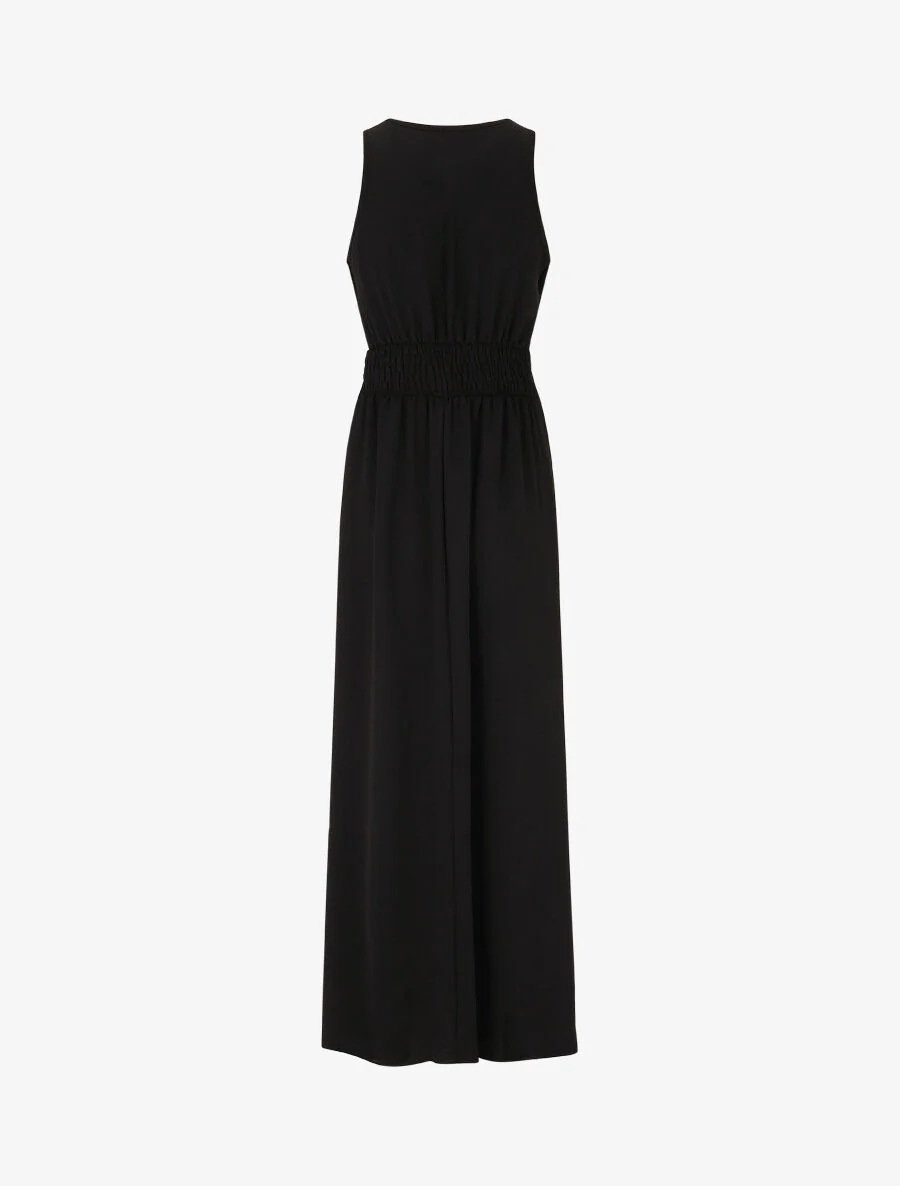 Vloeiende maxi-jurk met sieraad-bandjes - Zwart - Image 2
