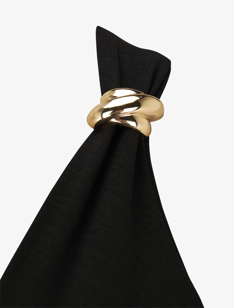 Vloeiende maxi-jurk met sieraad-bandjes - Zwart - Image 3