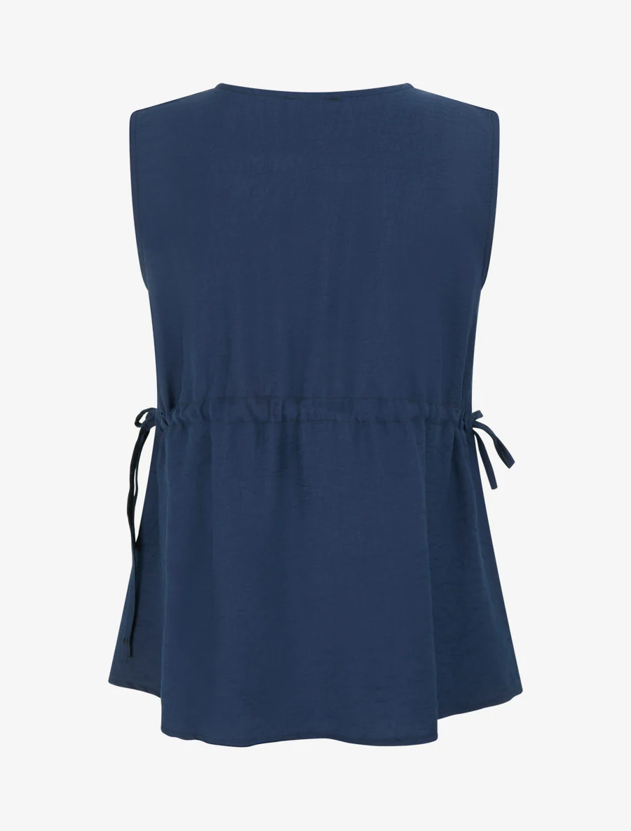 Vlotte top met V-hals - Marine - Image 2