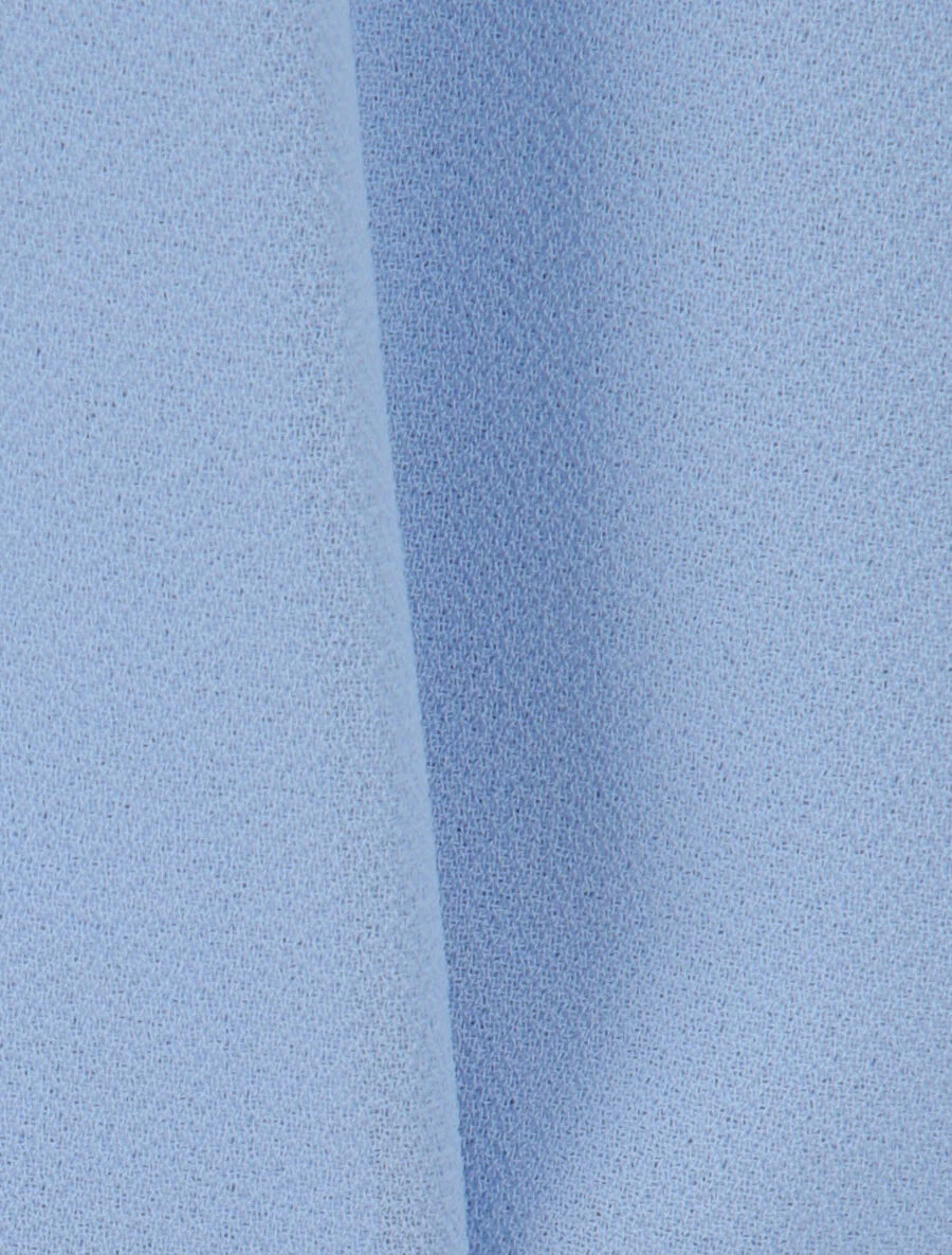 Voile jurk met ronde hals en ringdetail - hemelsblauw - Image 3