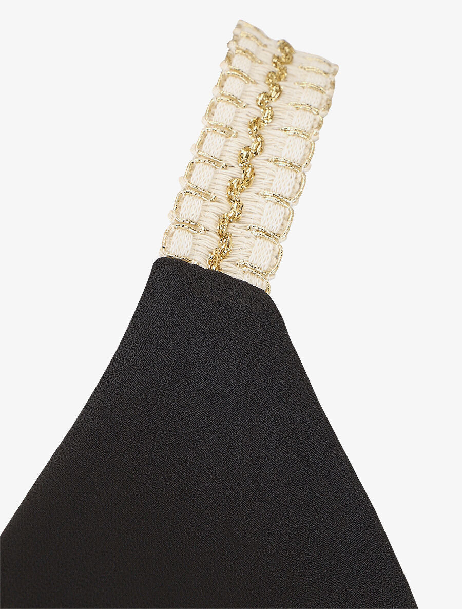 Voile top met gehaakte bandjes - zwart - Image 3
