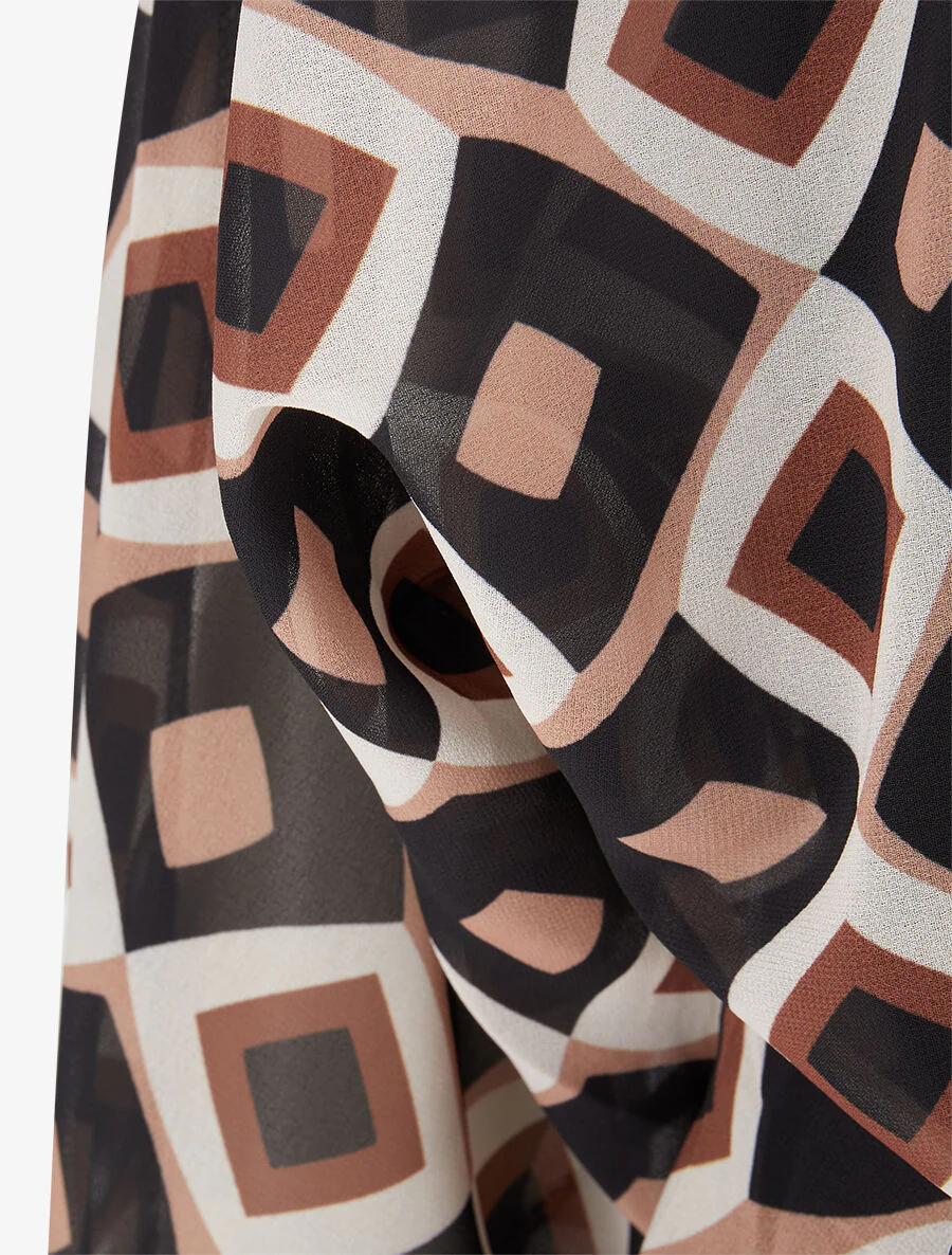 Voile top met patroon uit de jaren 70 - zwart - Image 3