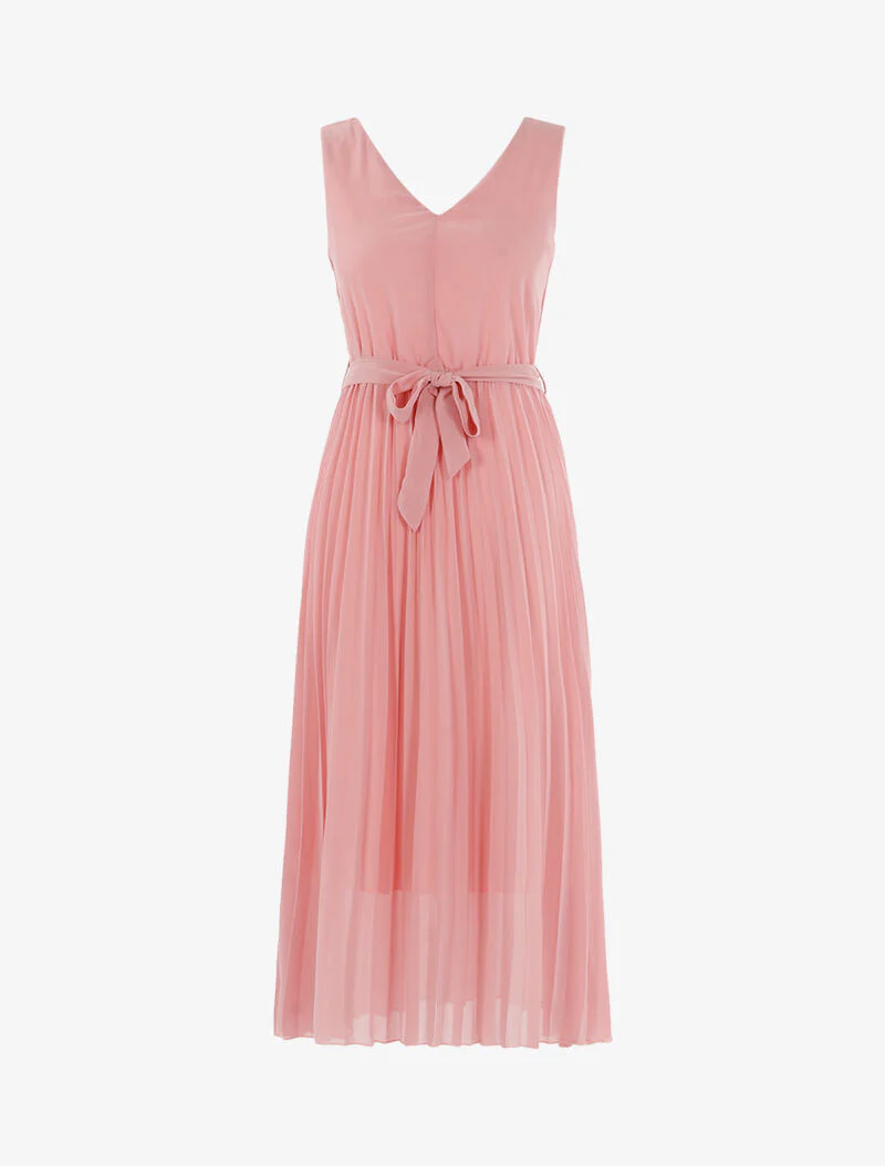 Jurk met gewafelde zoom - roze
