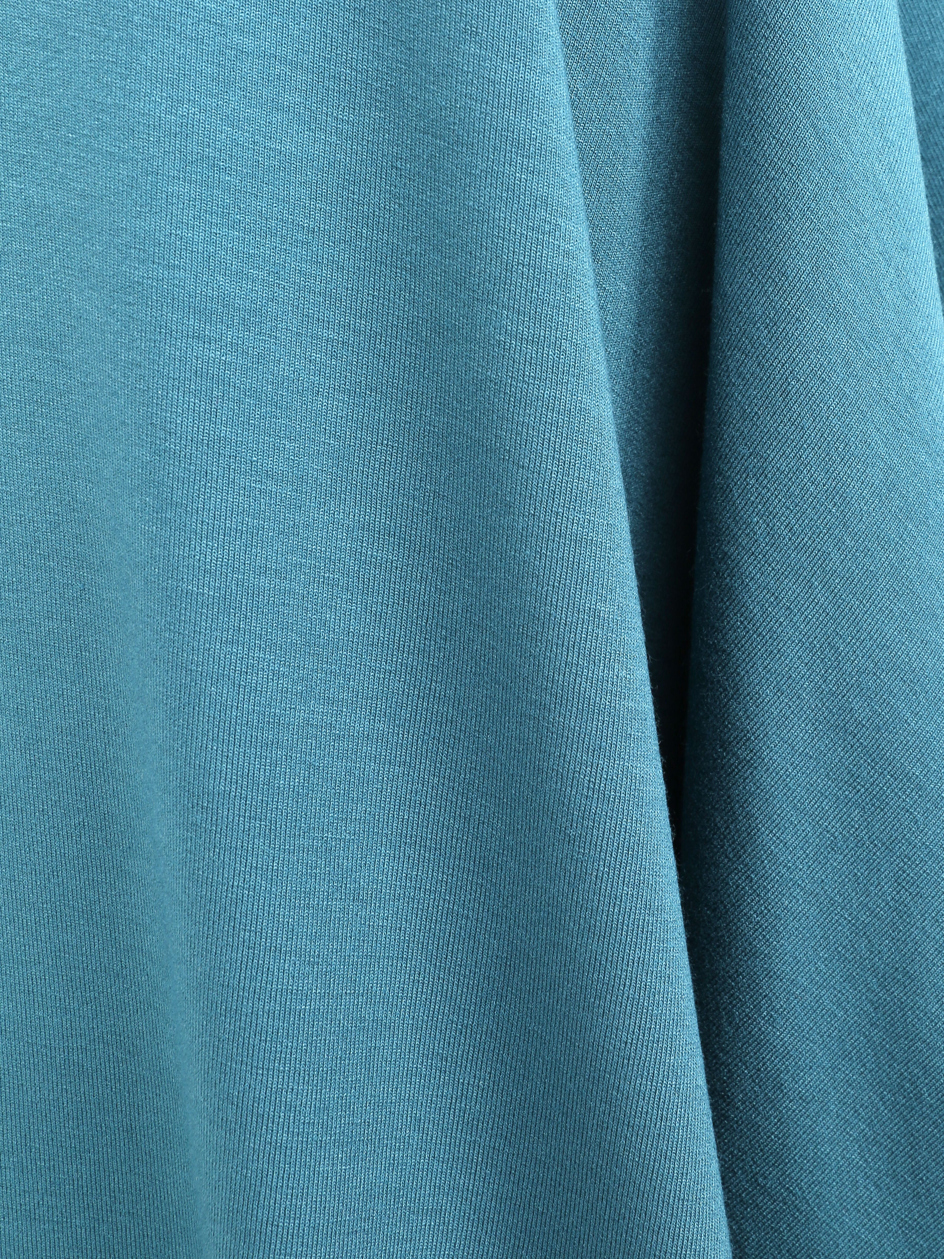 Wijd broek met asymmetrische randen - Eendblauw - Image 4