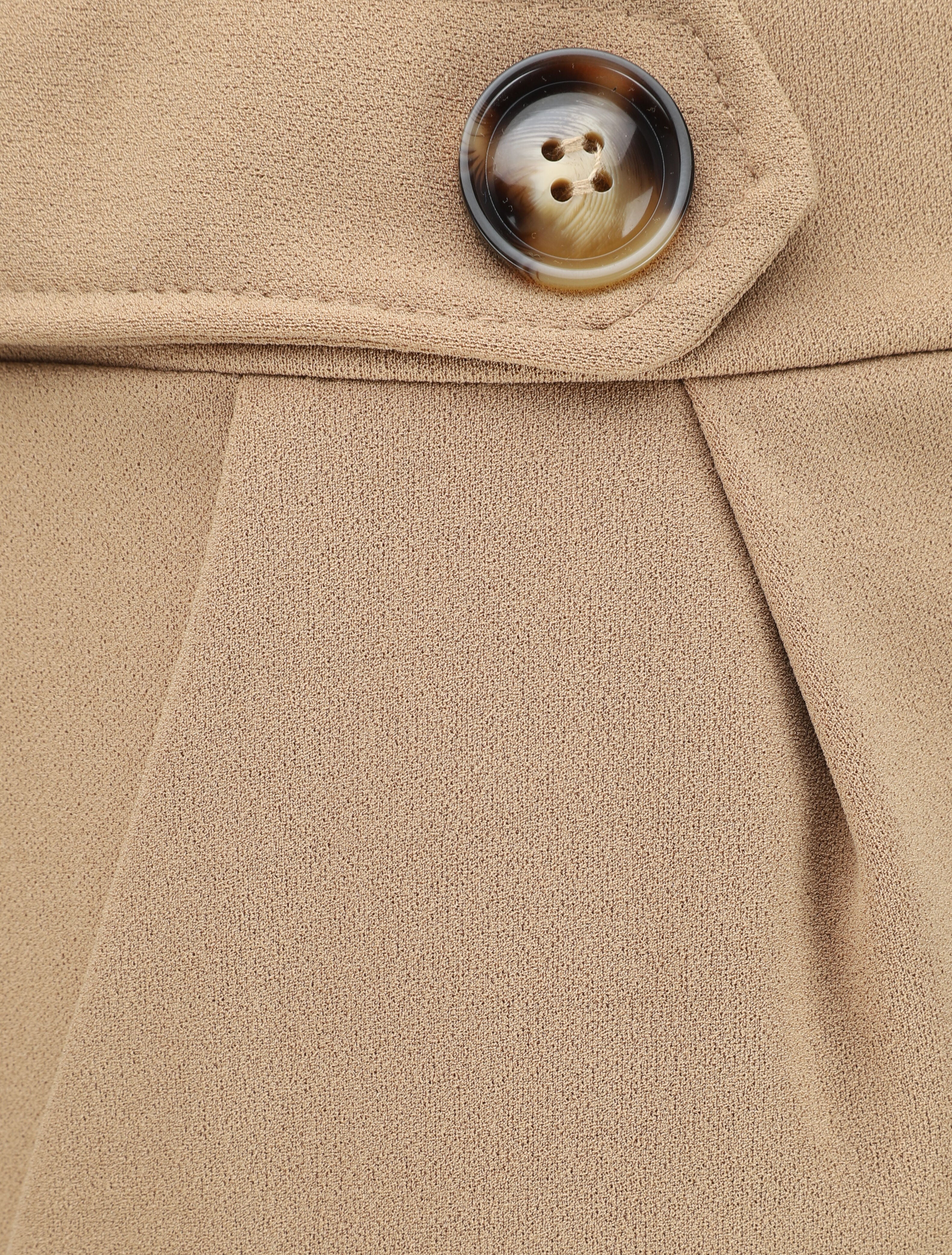 Wijd broek met elastische taille - Kameel - Image 3
