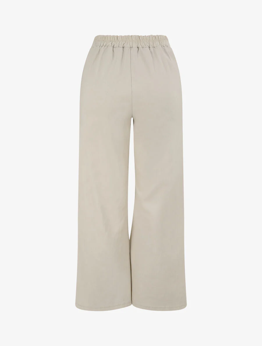Wijd recht gesneden broek - Beige - Image 2