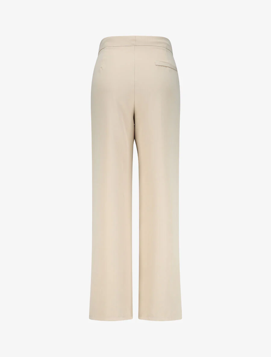 Wijd recht gesneden broek - Beige - Image 2