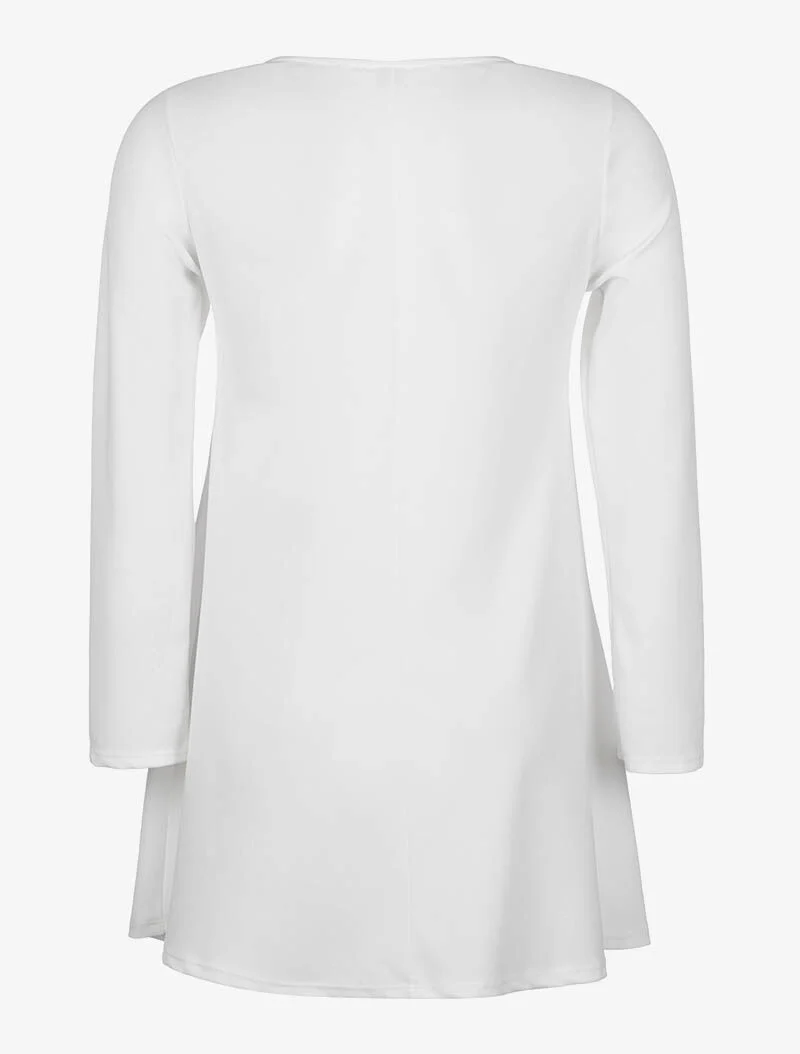 Ruime trapeze jurk - wit - Image 2