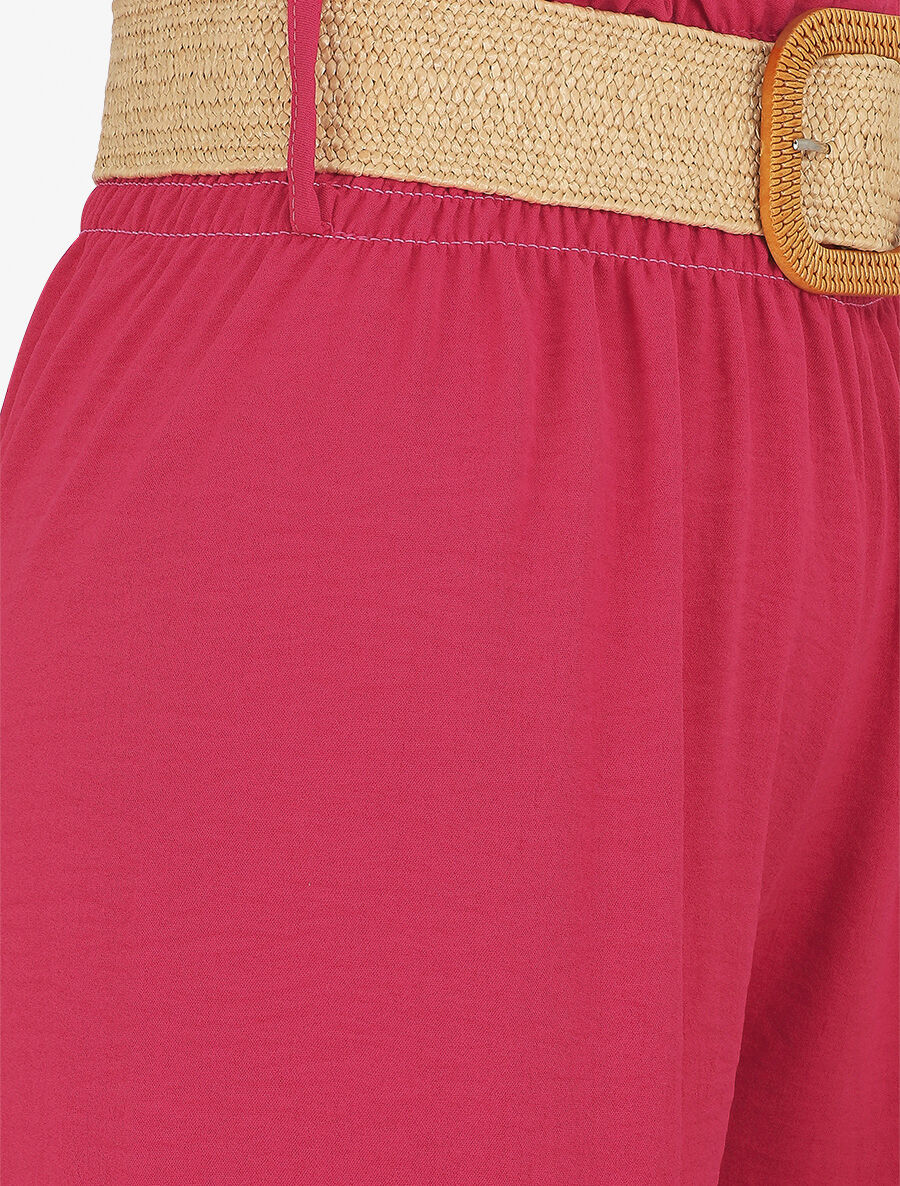 Wijde broek met elastische taille - Fuchsia - Image 3