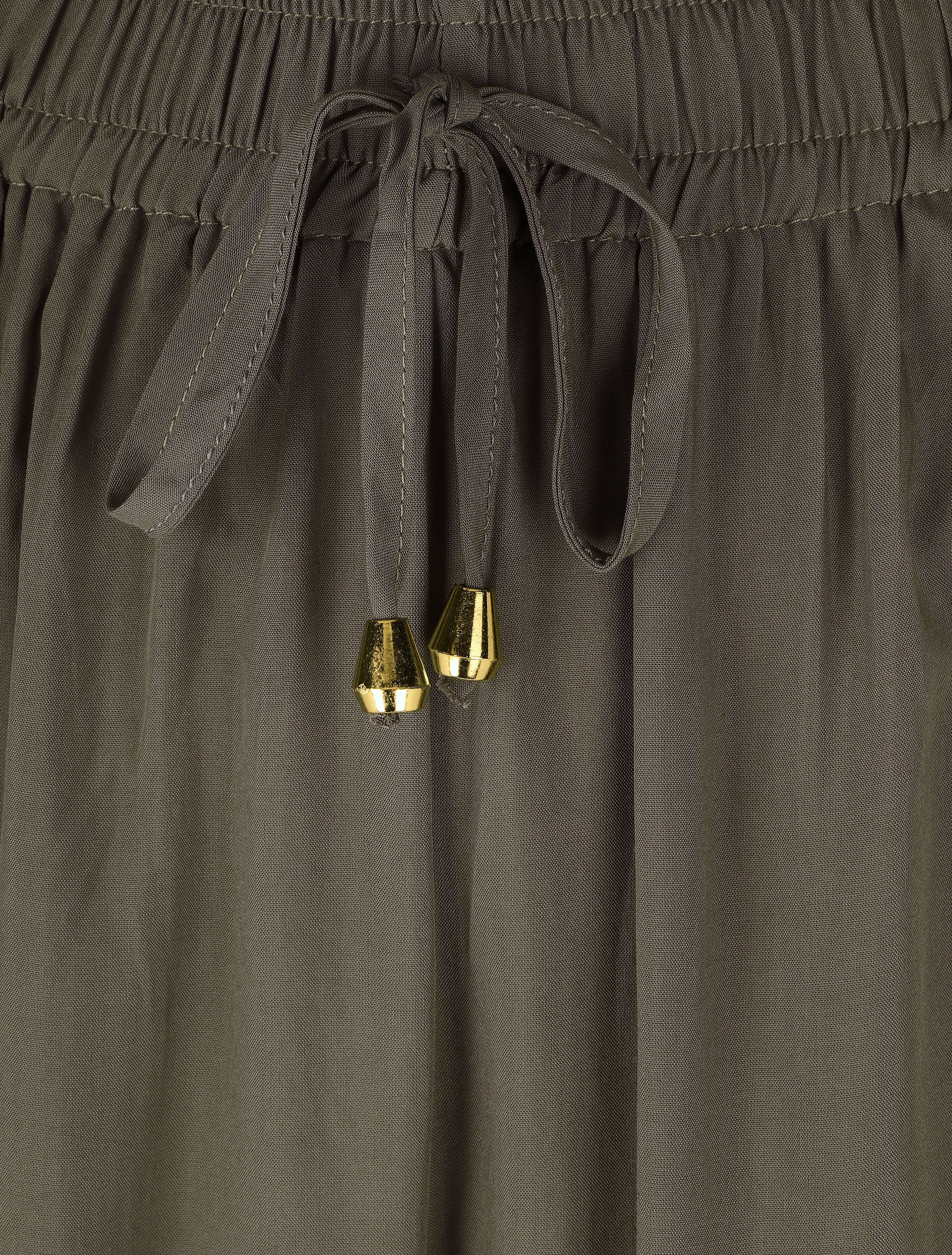 Wijde broek met elastische tailleband - Kakigroen - Image 3