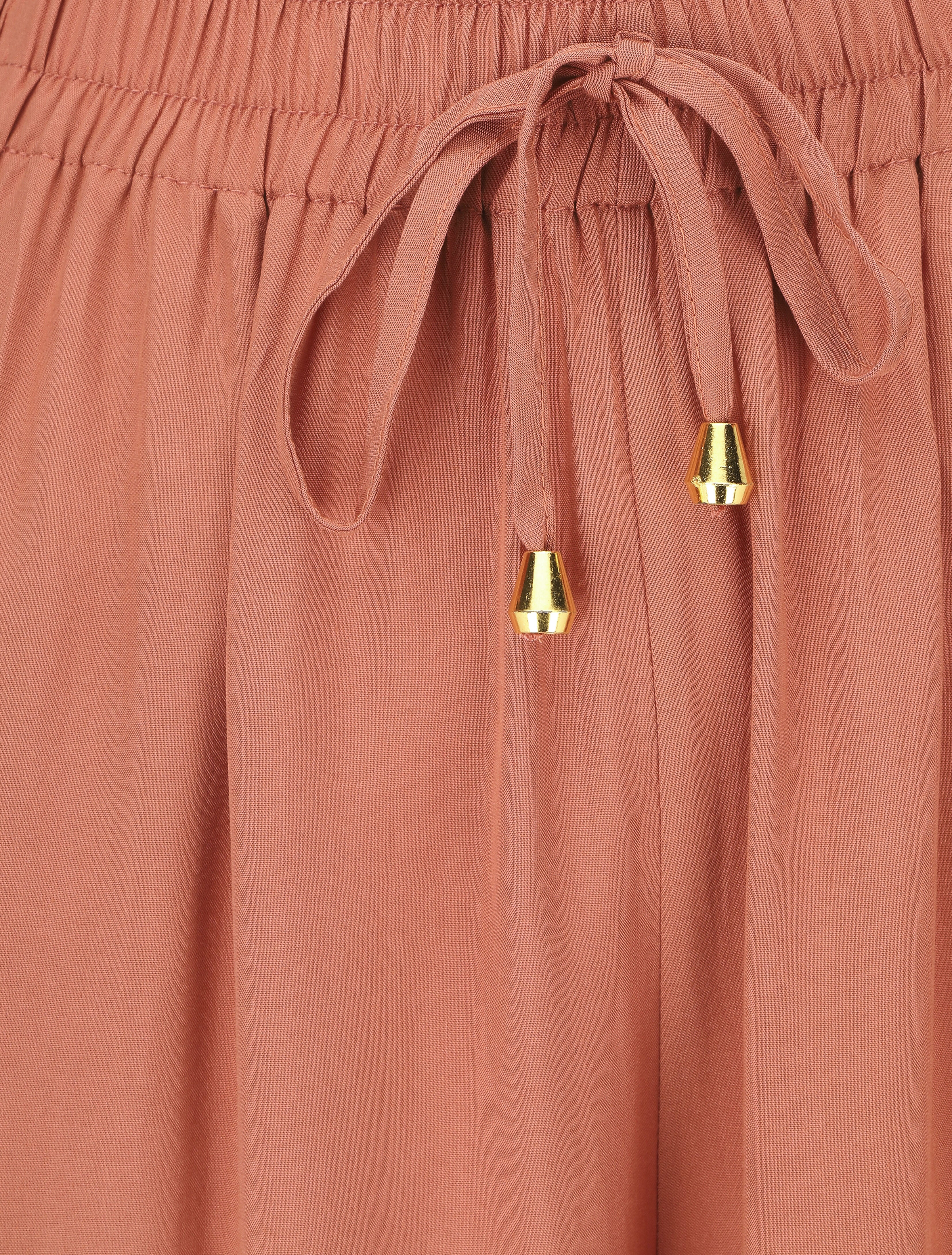 Wijde broek met elastische tailleband - Koraal - Image 3