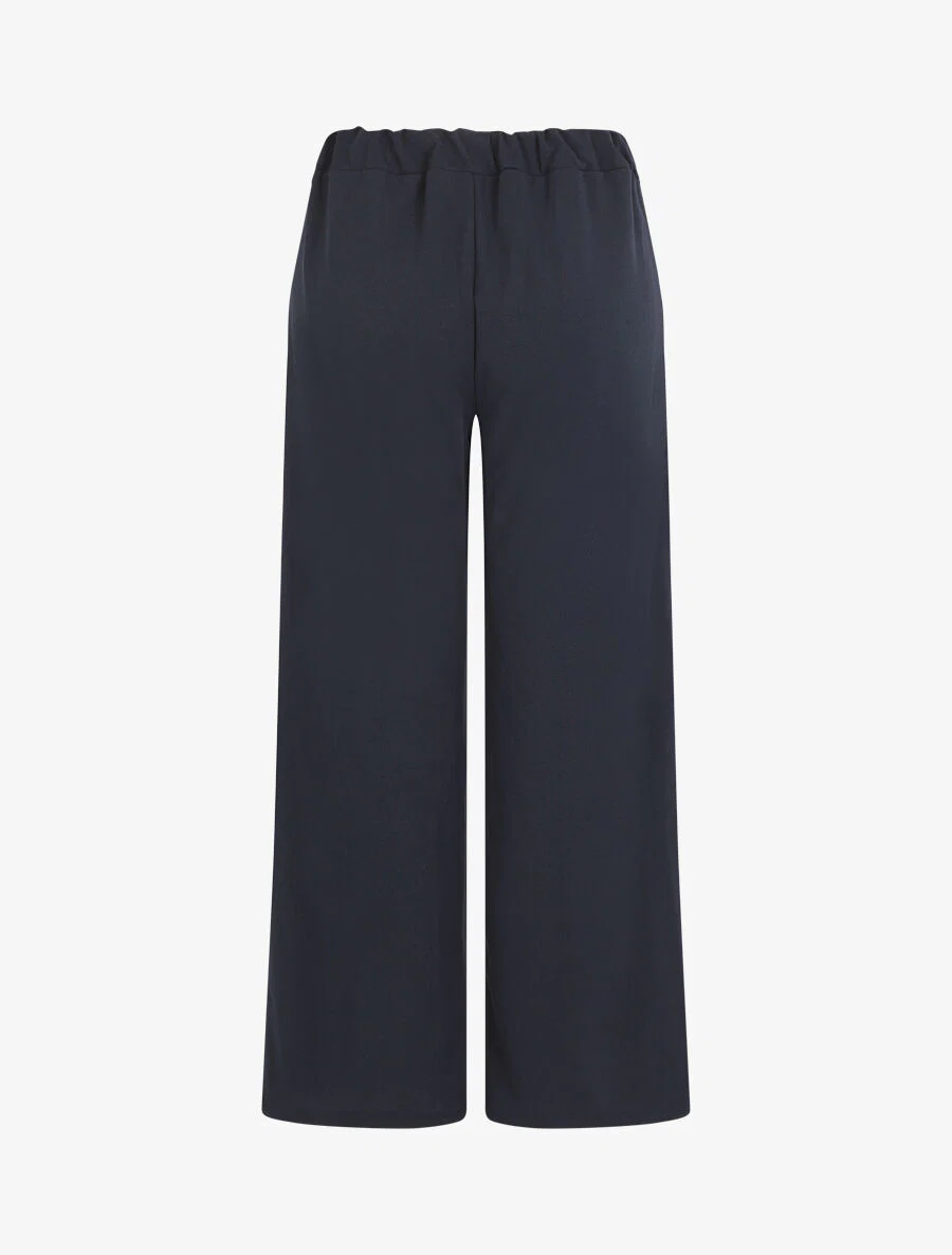 Wijde broek met elastische tailleband - Marineblauw - Image 2