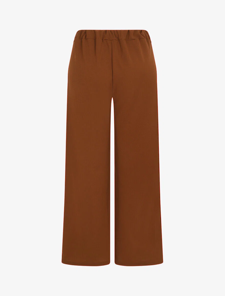 Wijde broek met elastische tailleband - Kameel - Image 2